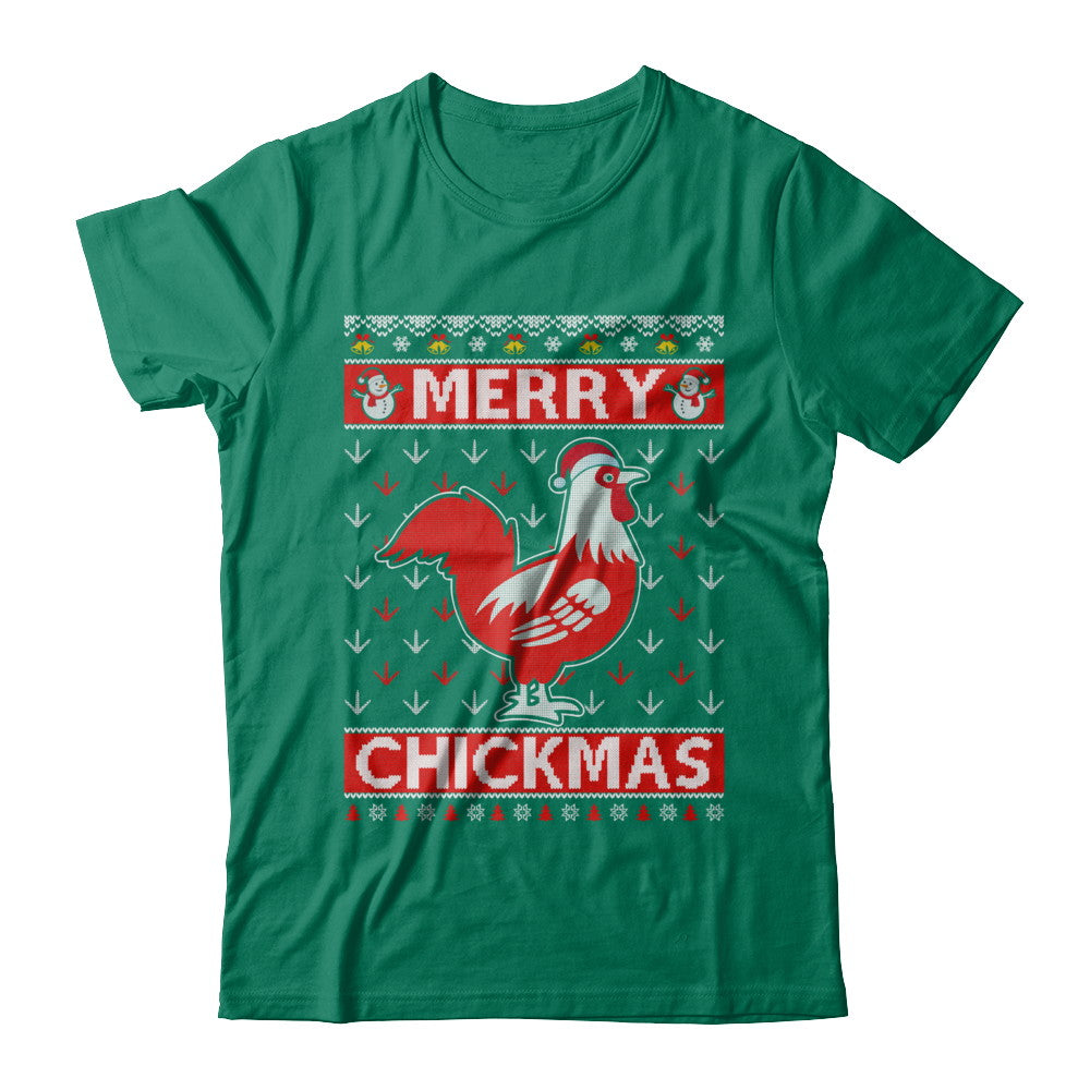 Merry Chickmas Farmer Chicken Ugly Christmas Sweater T-Shirt & Sweatshirt | Teecentury.com