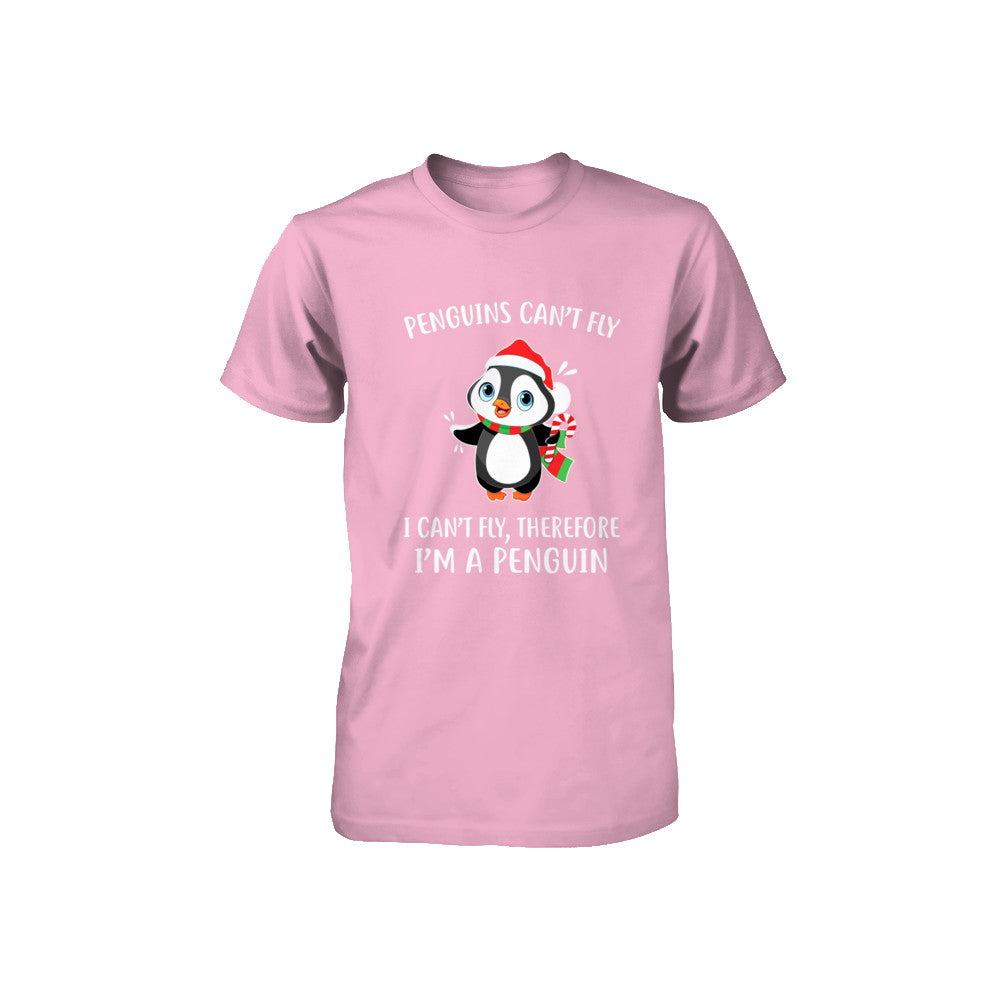 Funny Penguin I Can't Fly Christmas Gift Youth Youth Shirt | Teecentury.com
