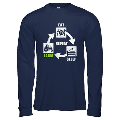 Eat Sleep Farm Repeat Farmer Farming Tractor T-Shirt & Hoodie | Teecentury.com
