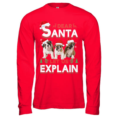 Dear Santa Funny Bulldogs Puppies Christmas Gift T-Shirt & Hoodie | Teecentury.com