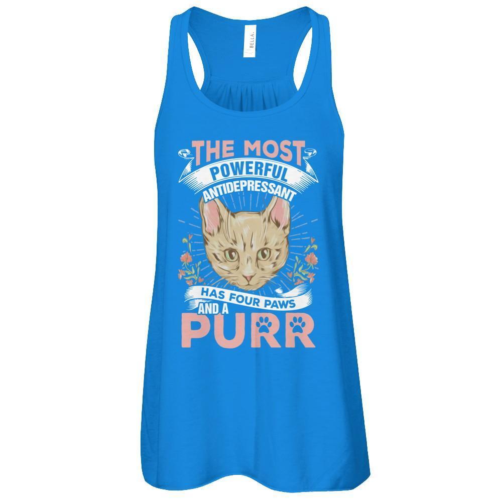 The Most Powerful Antidepressant Has Four Paws And A Purr T-Shirt & Tank Top | Teecentury.com