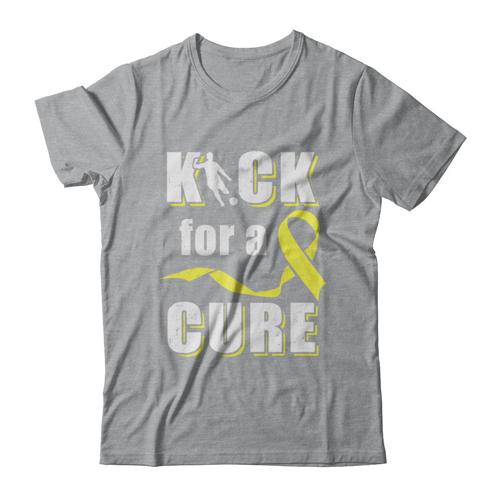 Kick For A Cure Soccer Yellow Childhood Cancer Awareness T-Shirt & Hoodie | Teecentury.com