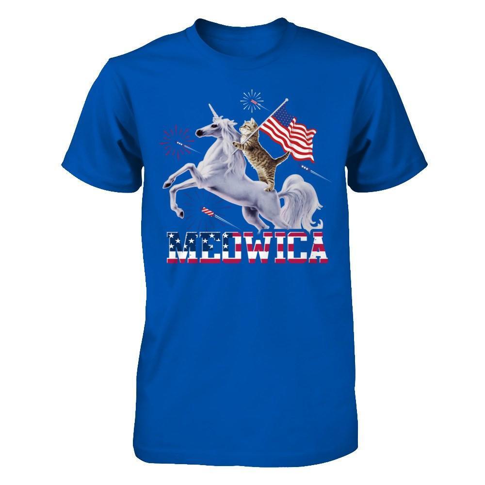 Meowica 4Th Of July Funny Cat On Unicorn Independence T-Shirt & Hoodie | Teecentury.com