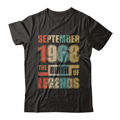 Vintage Retro September 1968 Birth Of Legends 54th Birthday T-Shirt & Hoodie | Teecentury.com