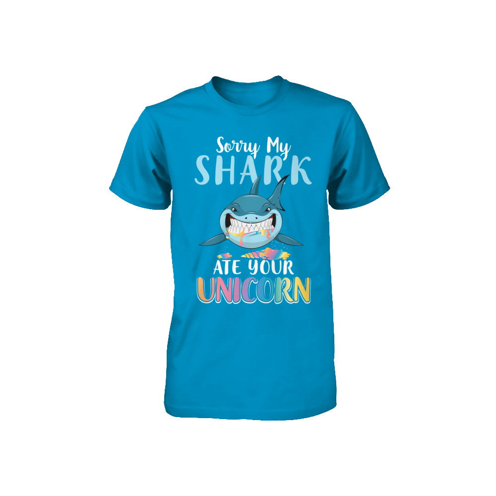 Sorry My Shark Ate Your Unicorn Funny Shark Youth Youth Shirt | Teecentury.com