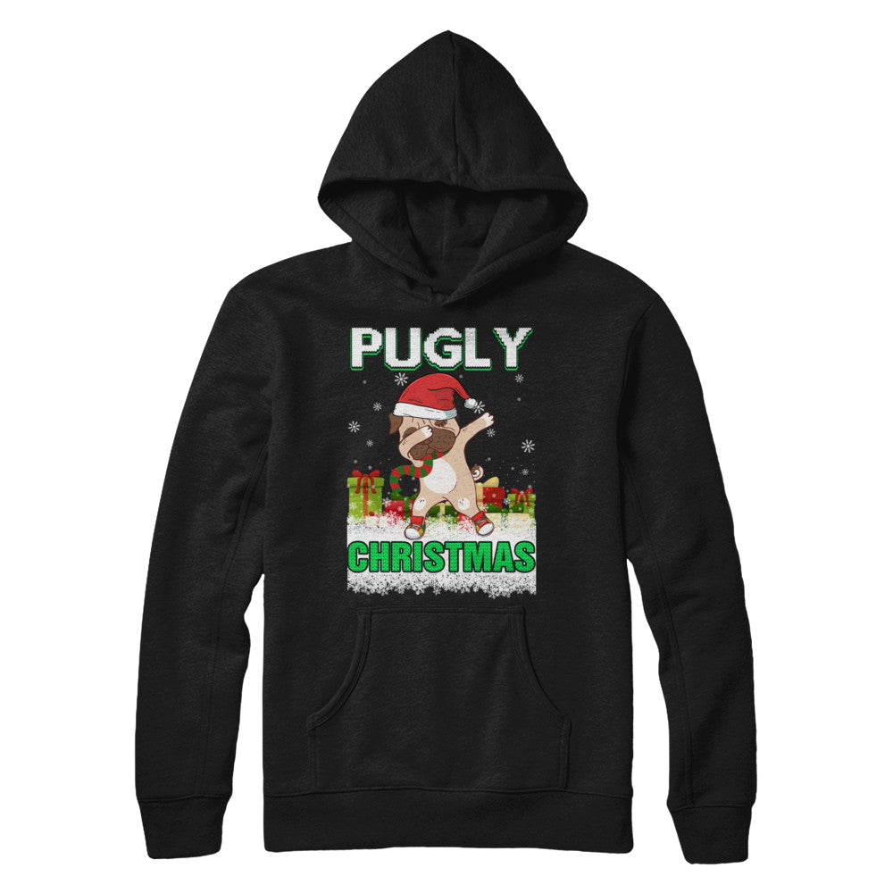 Dabbing Pug Claus Pugly Christmas Ugly Sweater Christmas T-Shirt & Sweatshirt | Teecentury.com
