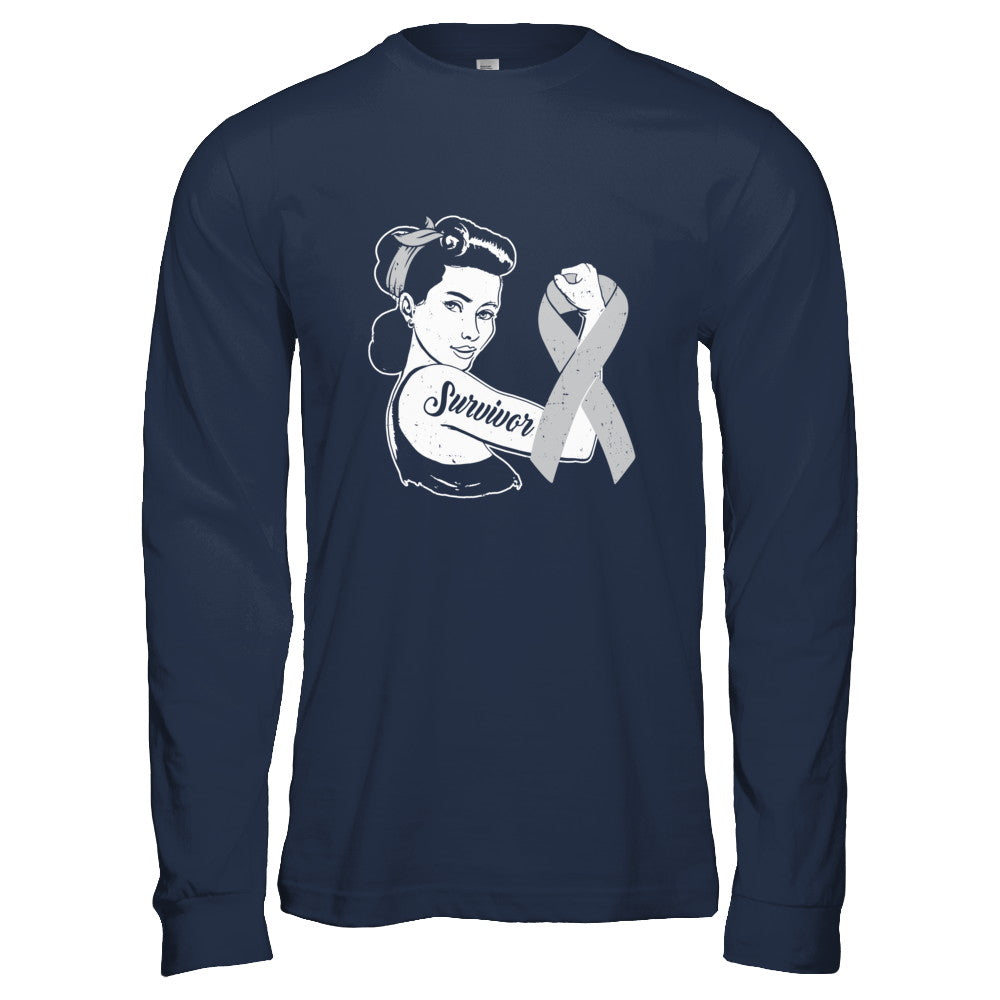 We Can Cure It Grey Brain Cancer Awareness Survivor T-Shirt & Hoodie | Teecentury.com