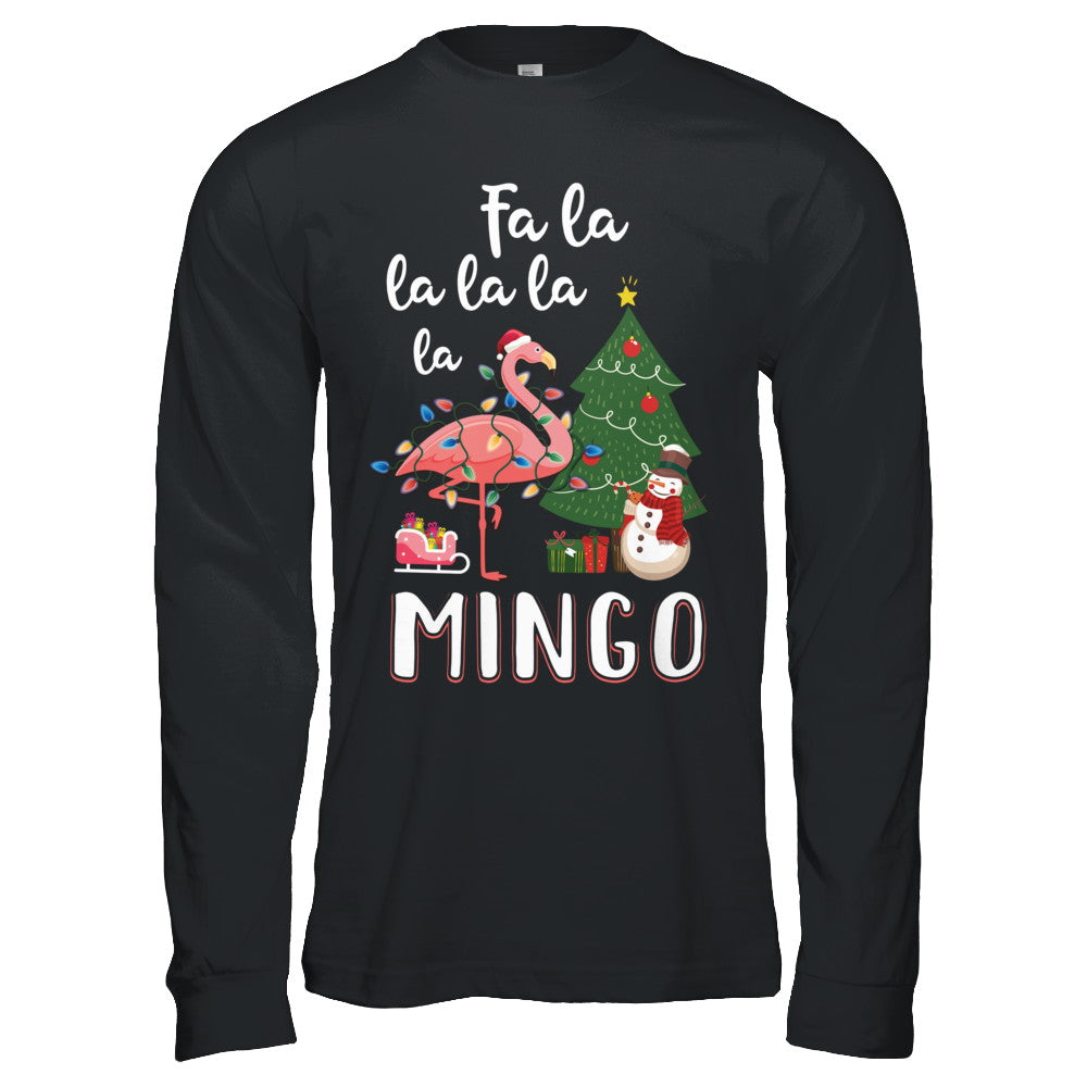 Cute Pink Flamingo Santa Hat Merry Christmas T-Shirt & Hoodie | Teecentury.com