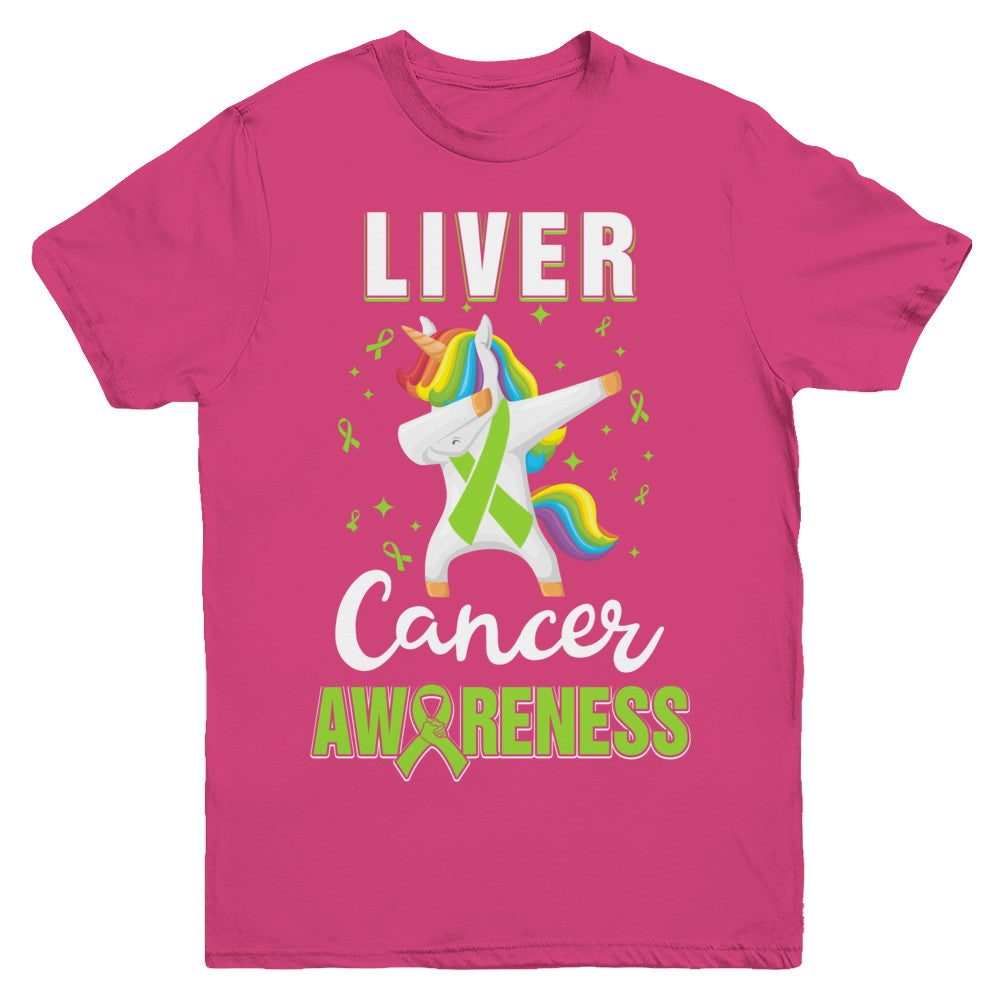 Inspirational Liver Cancer Awareness Unicorn Support Youth Youth Shirt | Teecentury.com