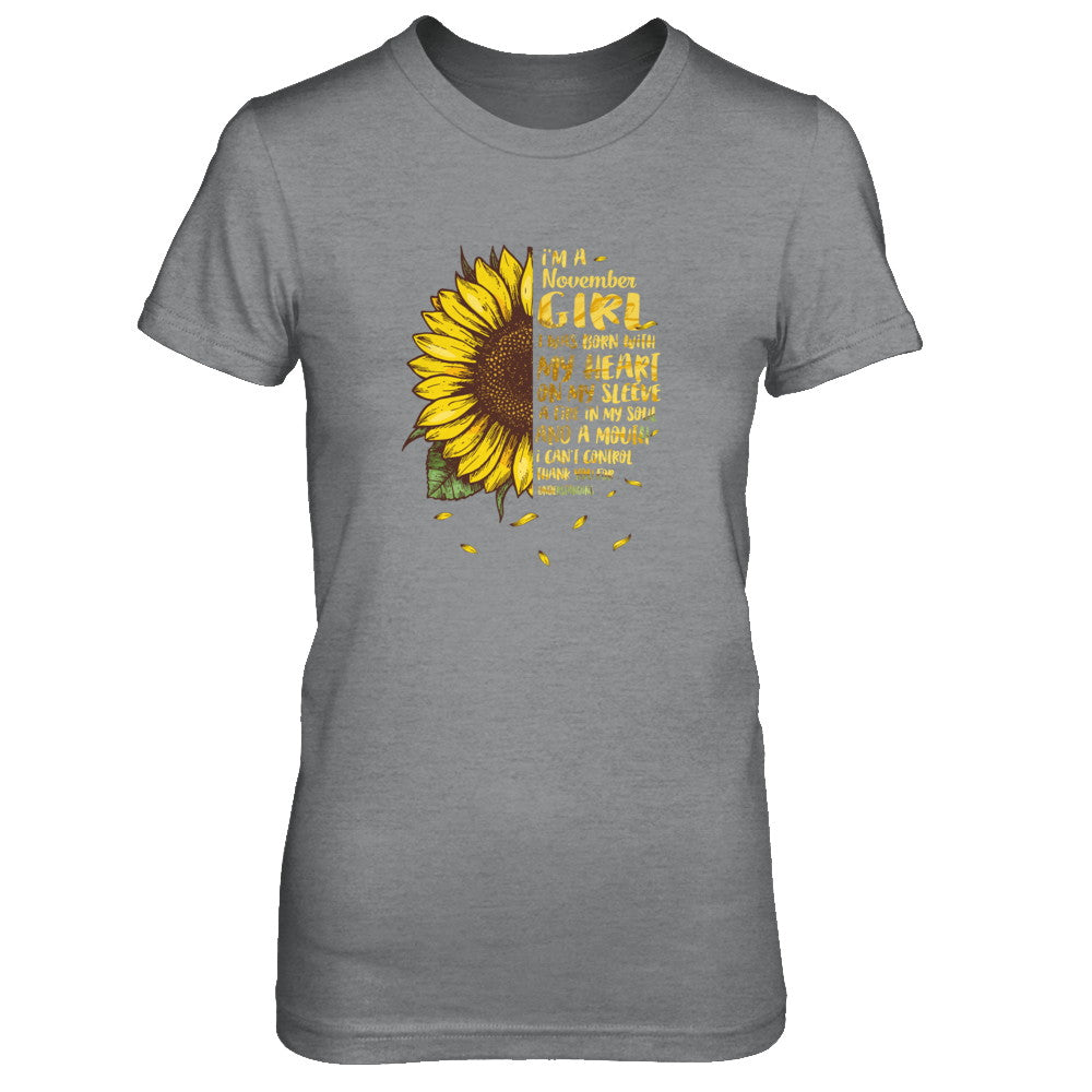 I Am A November Girl Birthday Gifts Sunflower T-Shirt & Tank Top | Teecentury.com