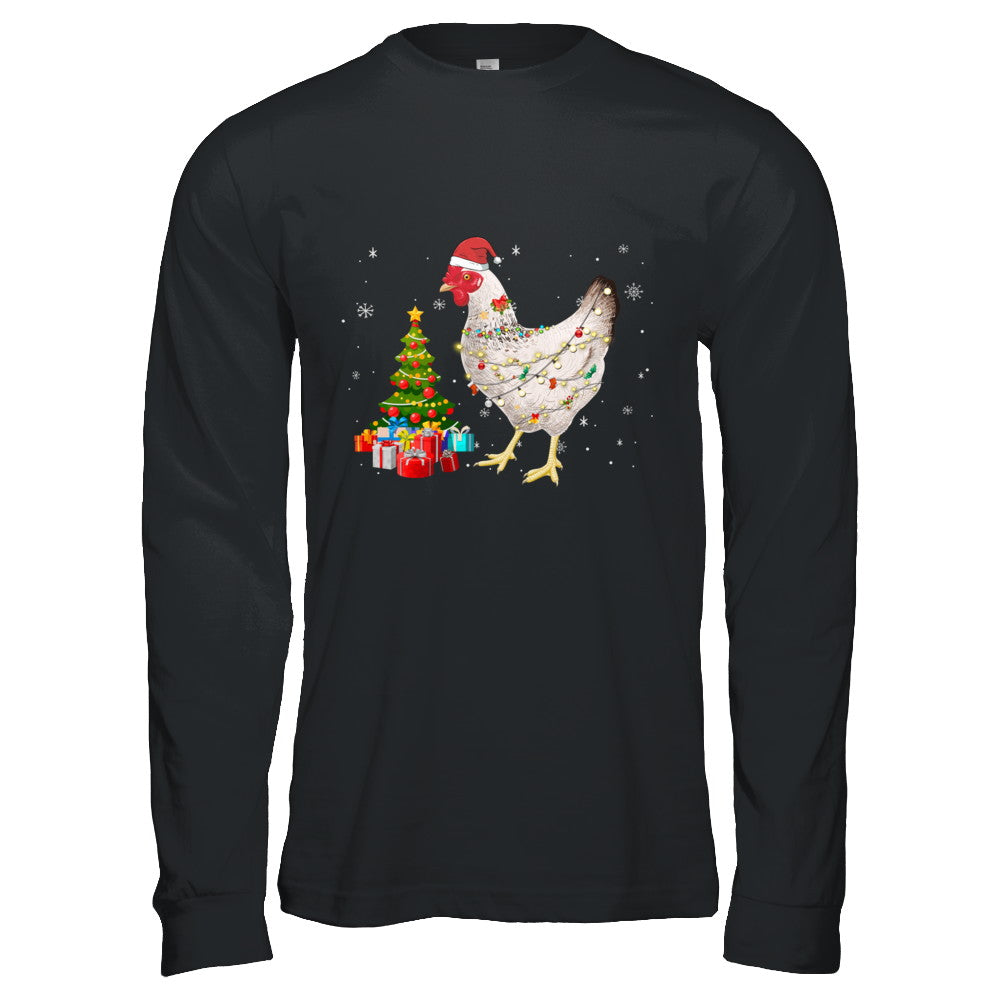 Vintage Chicken Merry Christmas Light Led T-Shirt & Hoodie | Teecentury.com
