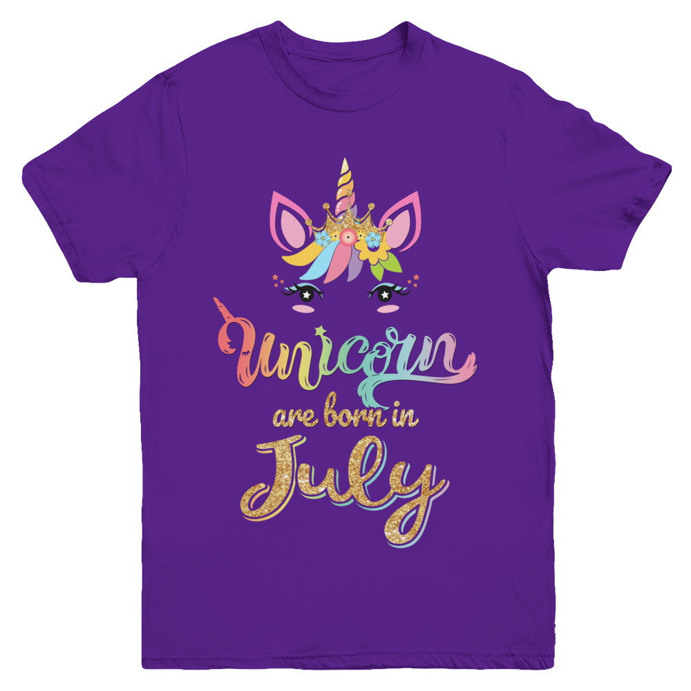 Cute Unicorns Are Born In July Birthday Gift Youth Youth Shirt | Teecentury.com