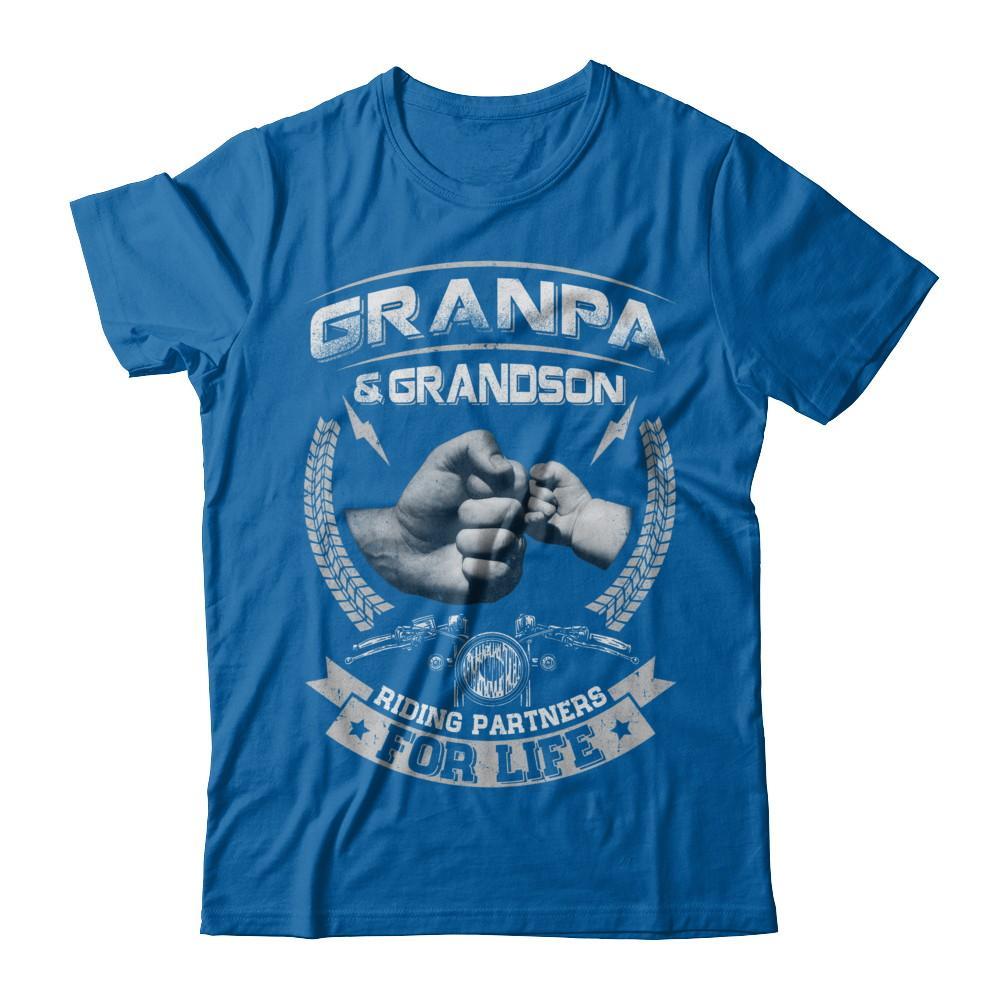 Motocross Grandpa And Grandson Riding Partners For Life T-Shirt & Hoodie | Teecentury.com