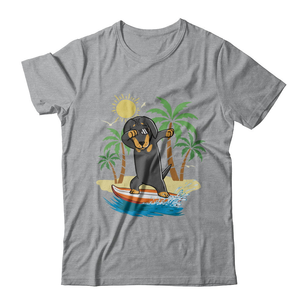 Summer Vacation Dabbing Dachshund Surfing Surfboard Gift T-Shirt & Hoodie | Teecentury.com