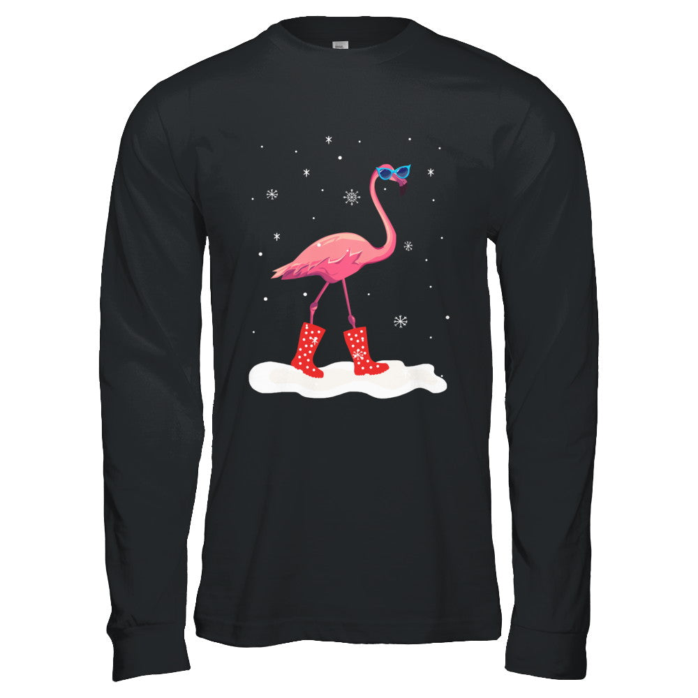 Flamingo With Rubber Boots Snow T-Shirt & Hoodie | Teecentury.com