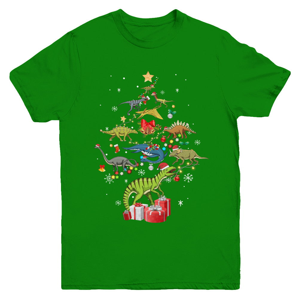 Tree Rex Funny Dinosaur Christmas Tree Kids Gift Youth Youth Shirt | Teecentury.com