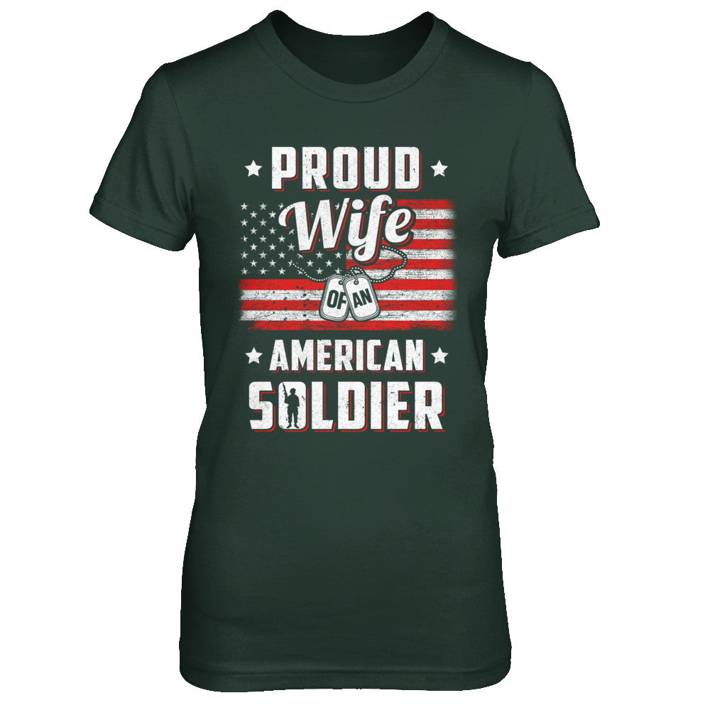 Proud Wife Of A Soldier Army Husband Veteran T-Shirt & Hoodie | Teecentury.com