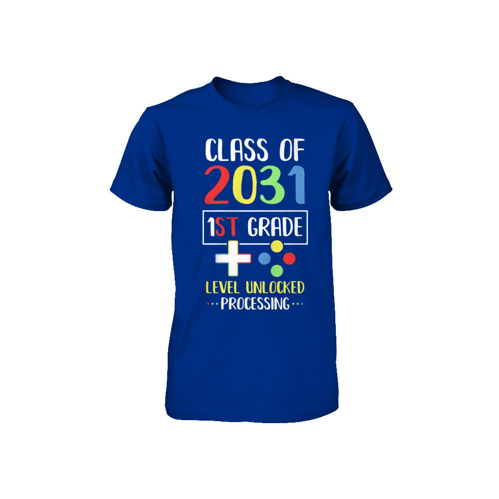 Class Of 2031 1st Grade Level Unlock Gaming Back Go School Youth Youth Shirt | Teecentury.com
