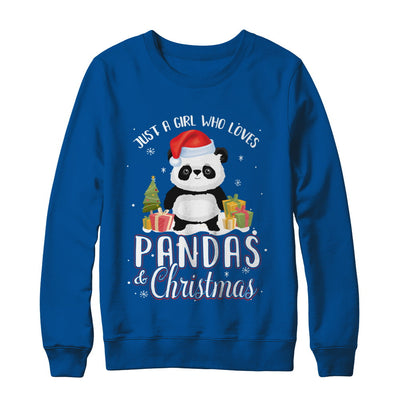 Just A Girl Who Loves Pandas And Christmas T-Shirt & Sweatshirt | Teecentury.com