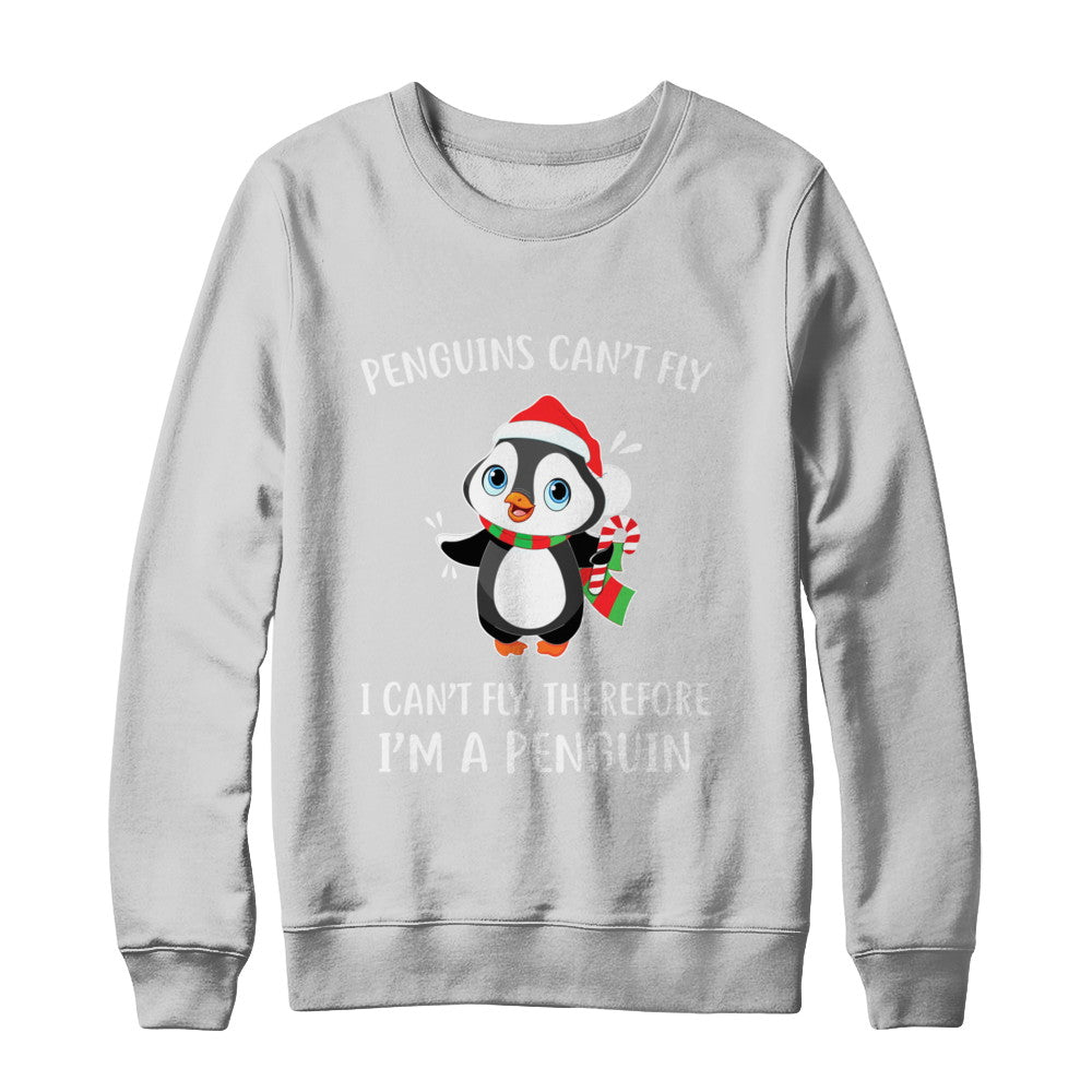 Funny Penguin I Can't Fly Christmas Gift T-Shirt & Sweatshirt | Teecentury.com