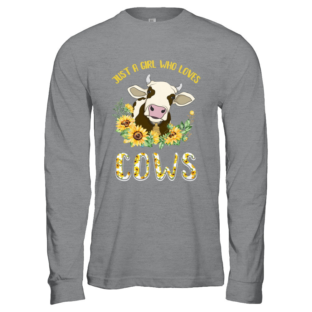 Just A Girl Who Loves Cows And Sunflowers T-Shirt & Hoodie | Teecentury.com