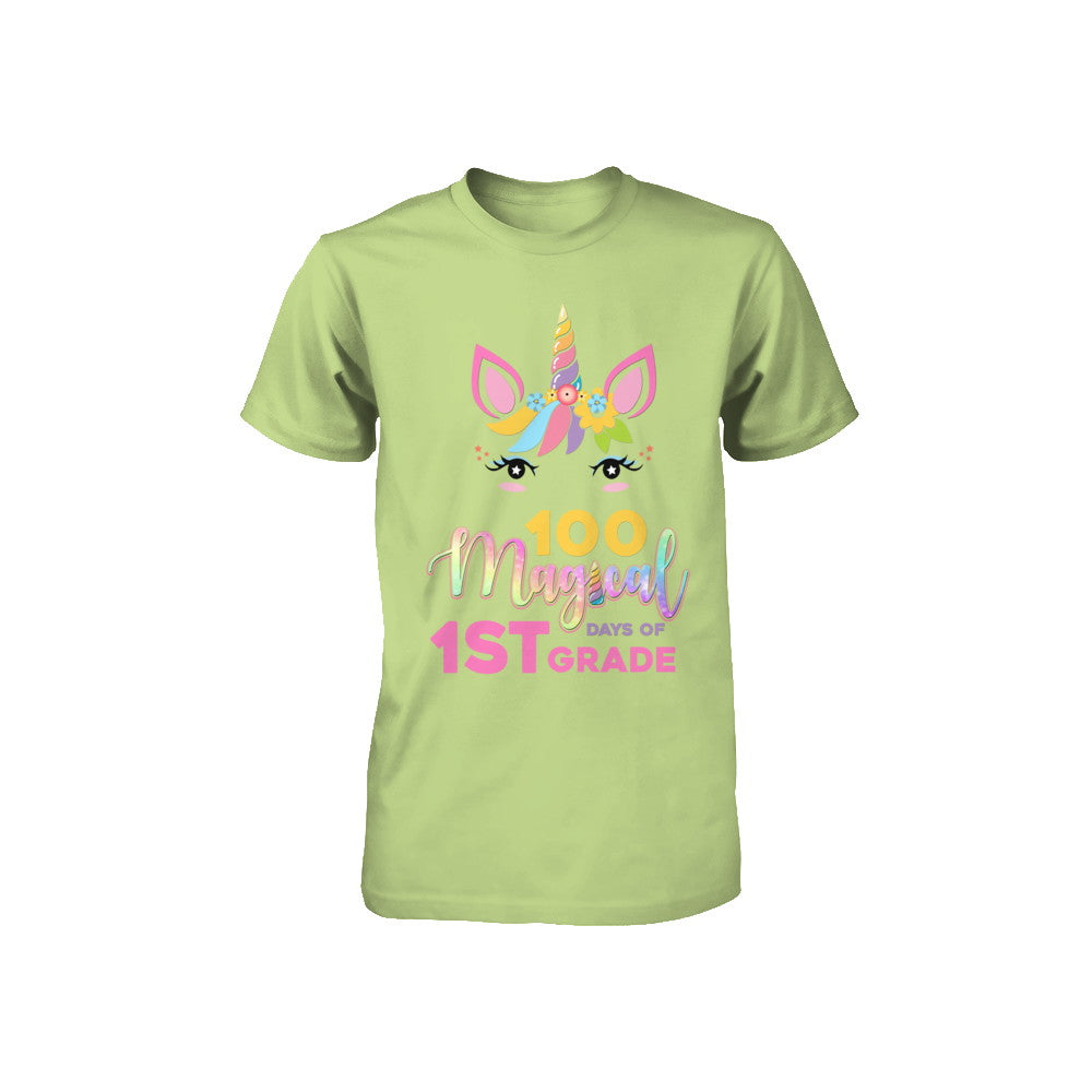 100 Magical Days Of 1St Grade School Unicorn Girl Gift Youth Youth Shirt | Teecentury.com