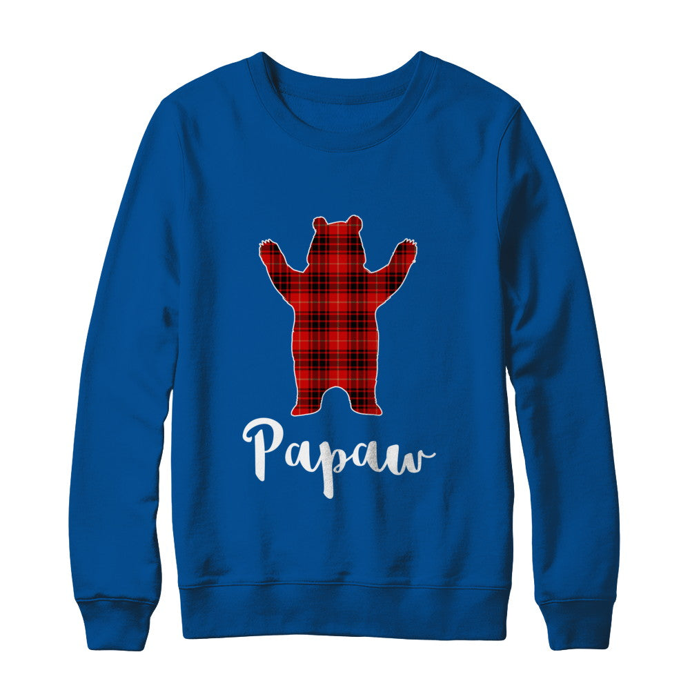 Red PaPaw Bear Buffalo Plaid Family Christmas Pajamas T-Shirt & Sweatshirt | Teecentury.com