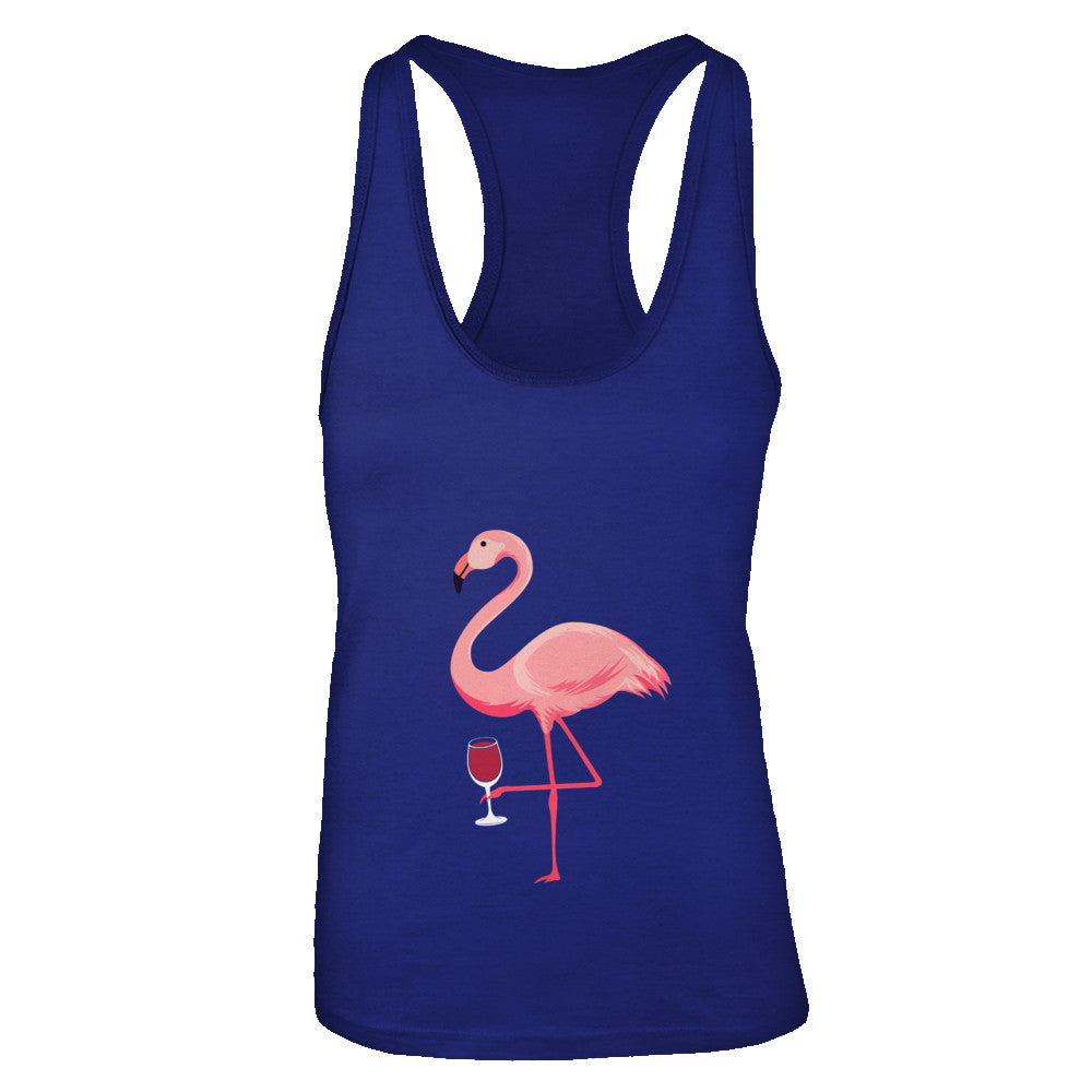 Wine Lover's Pink Flamingo Fun Party Wine T-Shirt & Tank Top | Teecentury.com