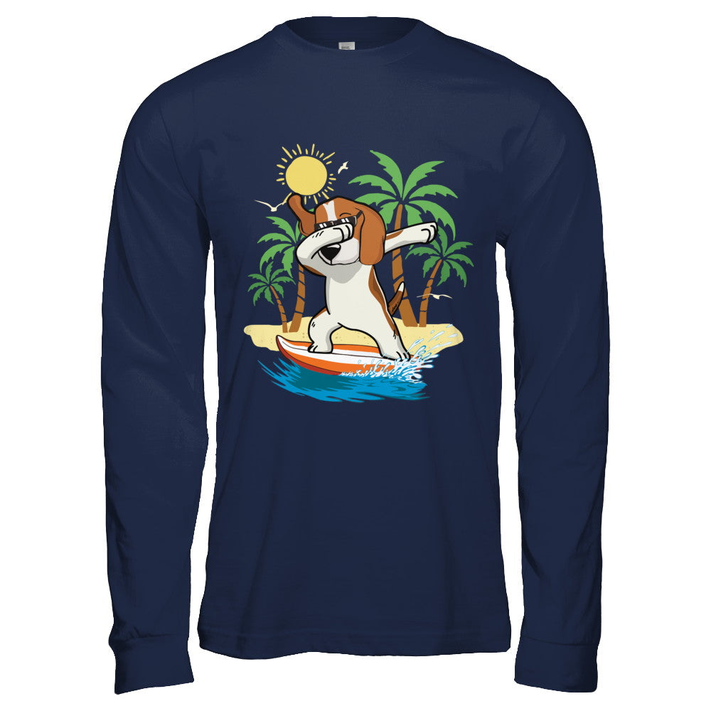 Summer Vacation Dabbing Beagle Surfing Surfboard Gift T-Shirt & Hoodie | Teecentury.com