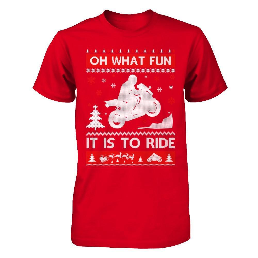 Motorbike Sweater Christmas Oh What Fun It Is To Ride T-Shirt & Hoodie | Teecentury.com