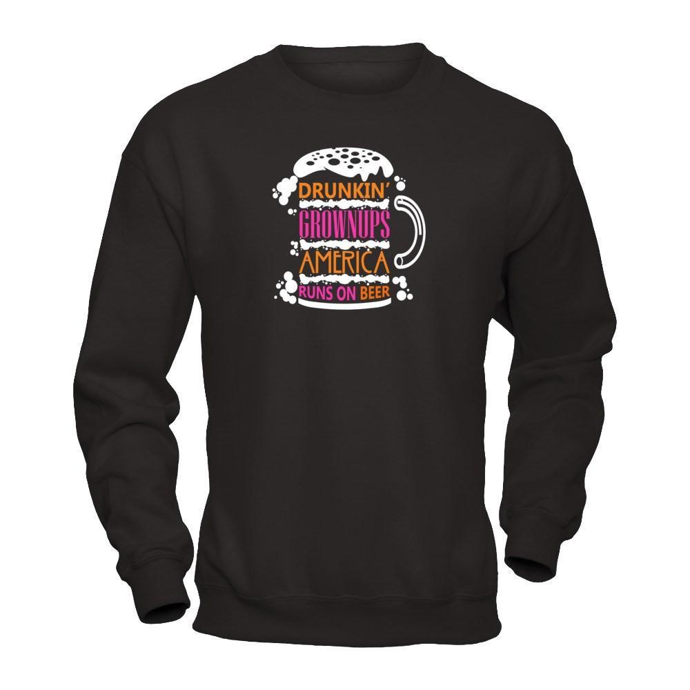 Drunkin' Grownups America Runs On Beer T-Shirt & Hoodie | Teecentury.com