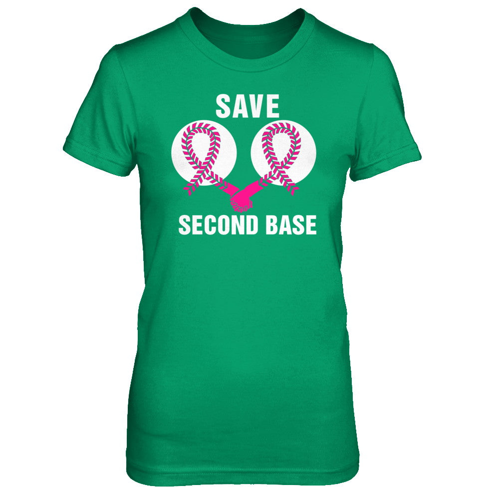 Save The Second Base Breast Cancer Awareness Baseball T-Shirt & Hoodie | Teecentury.com