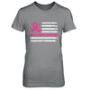 Pink Ribbon Breast Cancer Awareness US Flag T-Shirt & Hoodie | Teecentury.com