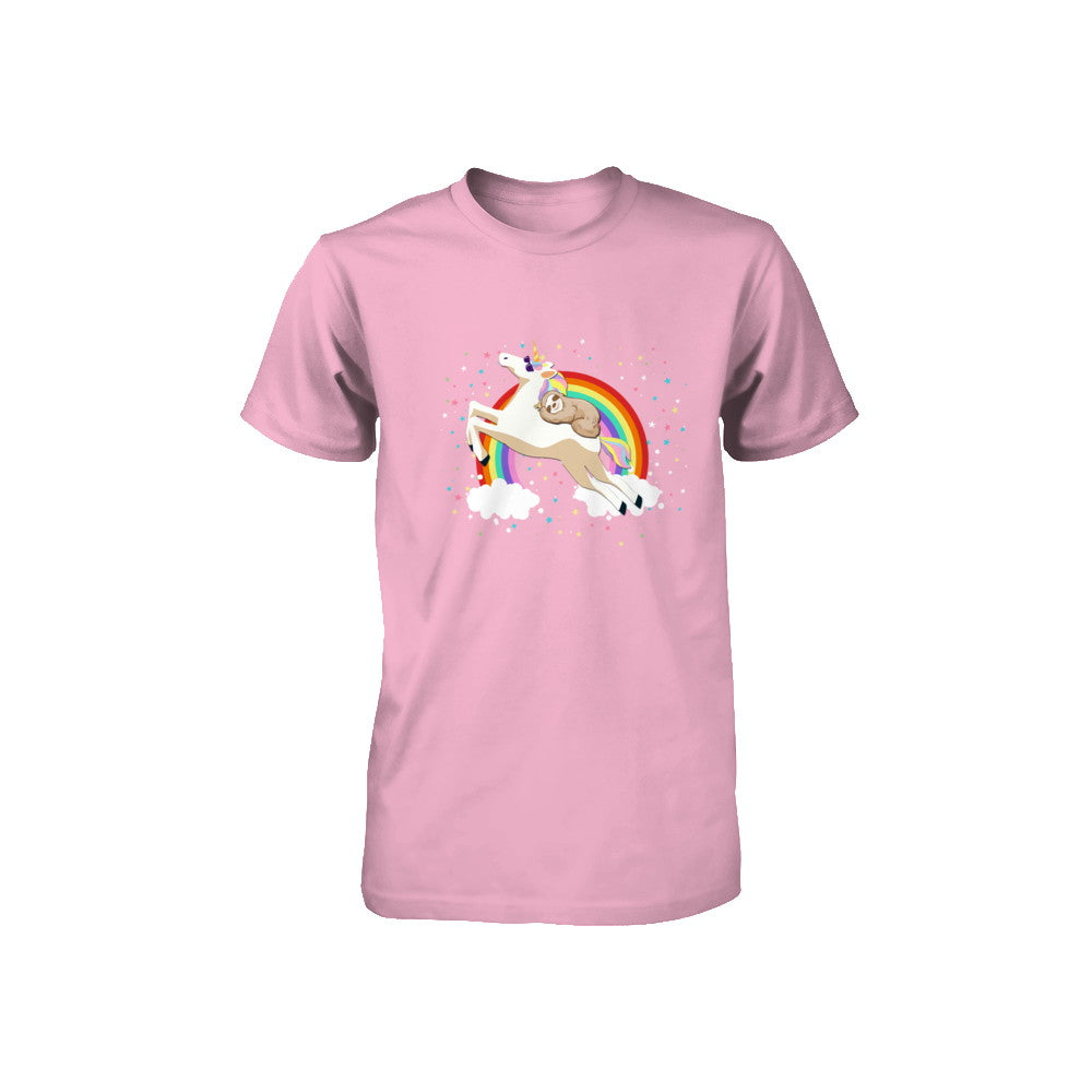 Funny Sloth Riding Unicorn Lover Youth Youth Shirt | Teecentury.com