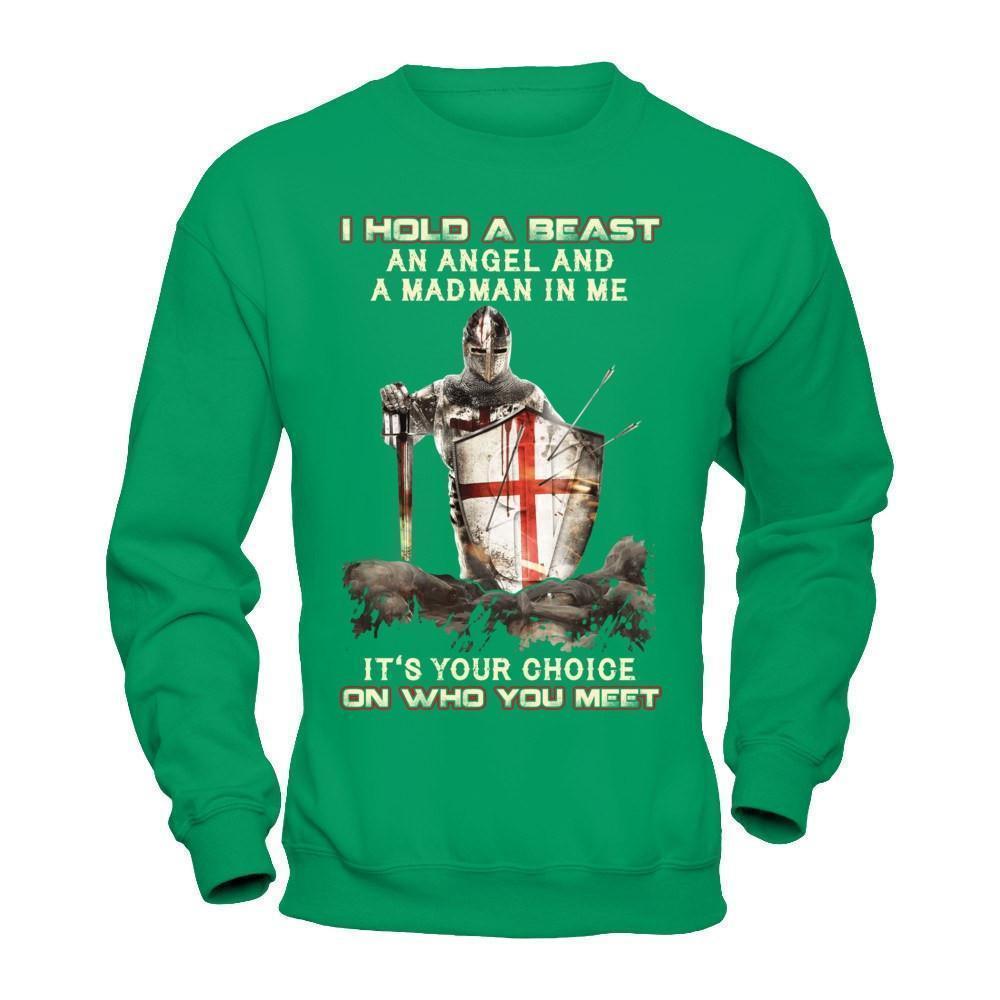 Knight Templar I Hold A Beast An Angel And A Madman In Me T-Shirt & Hoodie | Teecentury.com