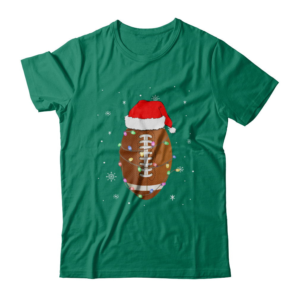 Santa Hat Football Christmas Gifts T-Shirt & Sweatshirt | Teecentury.com