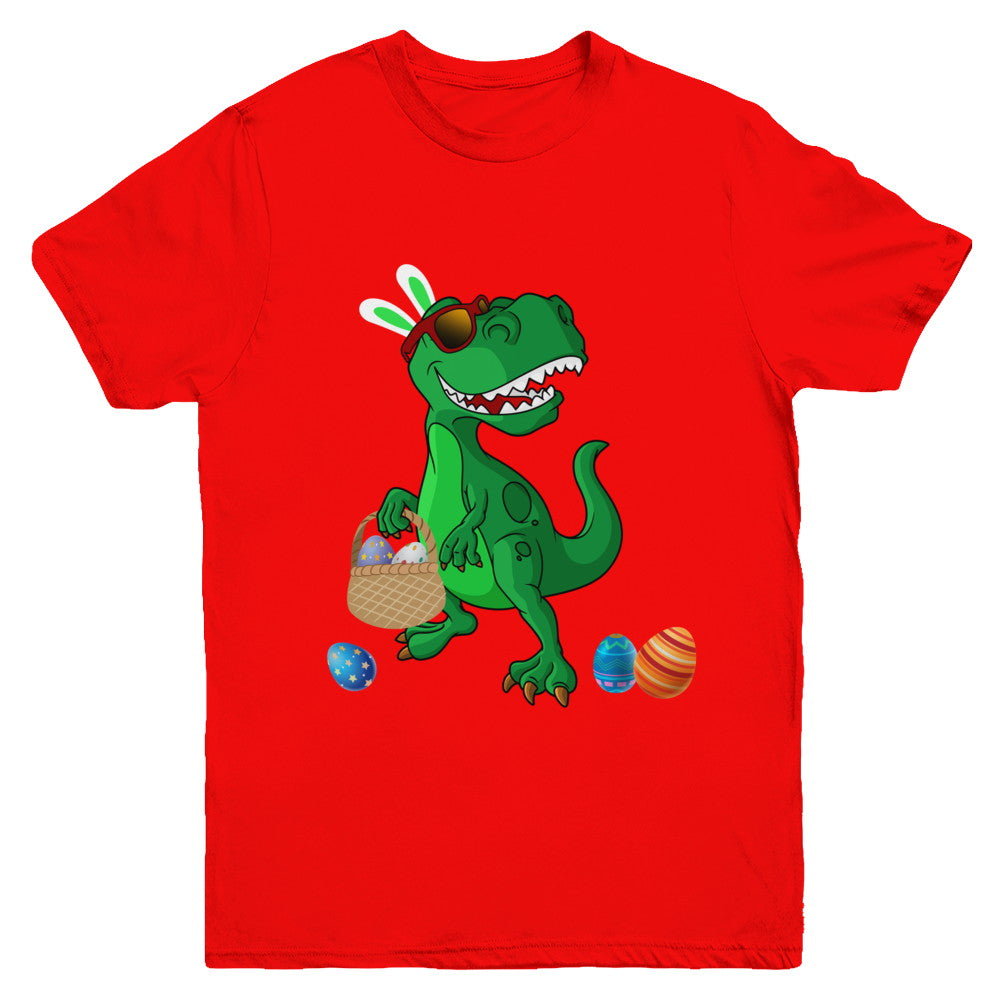 Funny Dabbing Cool Easter Bunny Dinosaur Youth Youth Shirt | Teecentury.com