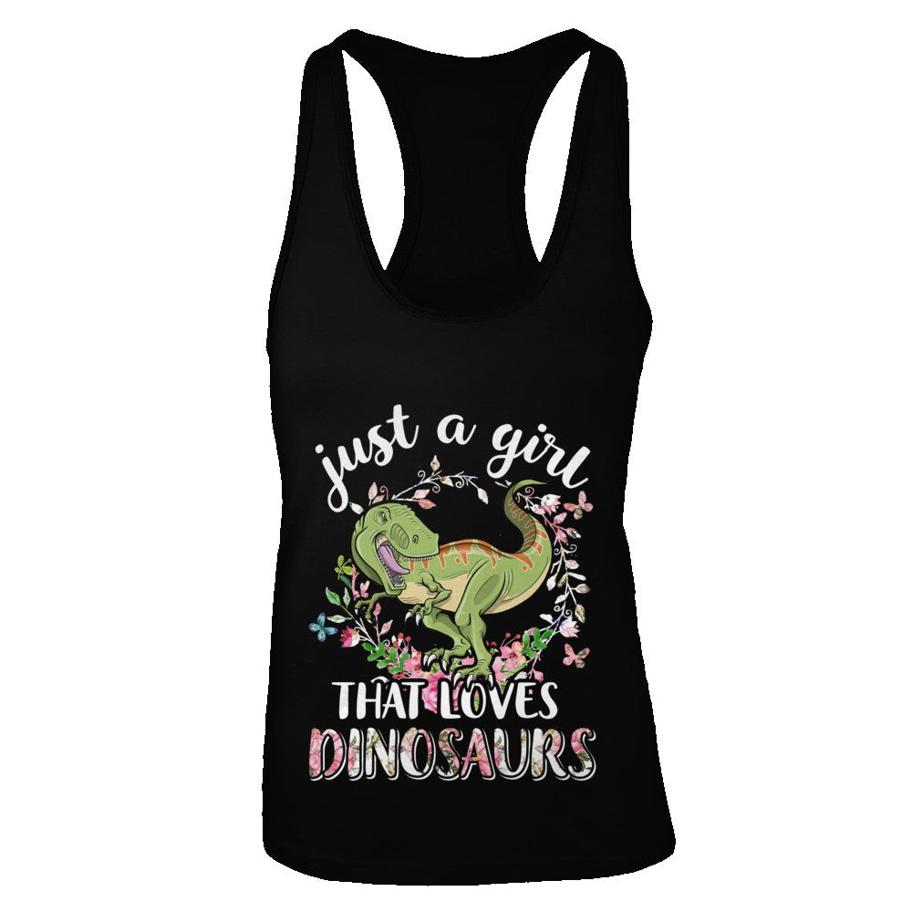 Saurus Just A Girl That Loves Dinosaurs T-Rex Gift T-Shirt & Tank Top | Teecentury.com