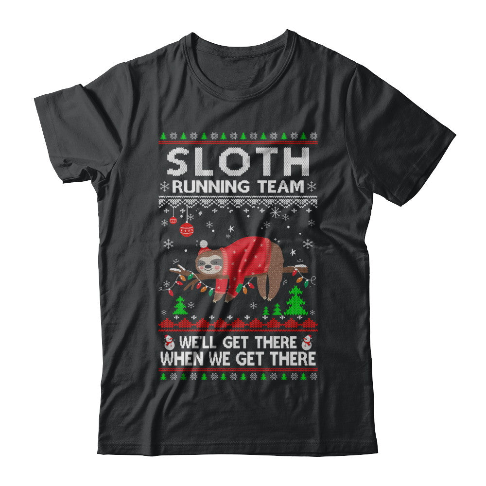 Funny Sloth Running Team Ugly Christmas Sweater Gift T-Shirt & Sweatshirt | Teecentury.com