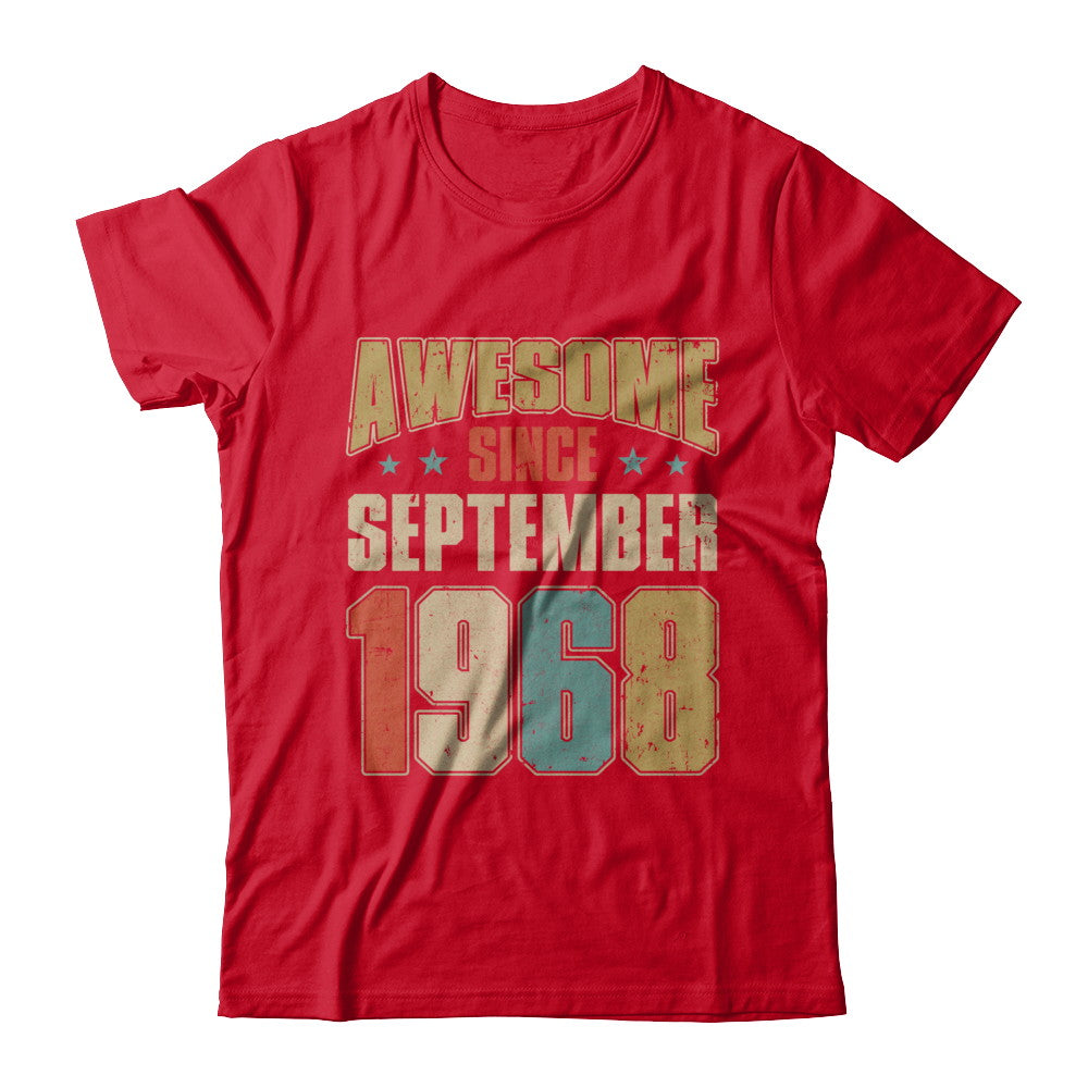 Vintage Retro Awesome Since September 1968 54th Birthday T-Shirt & Hoodie | Teecentury.com