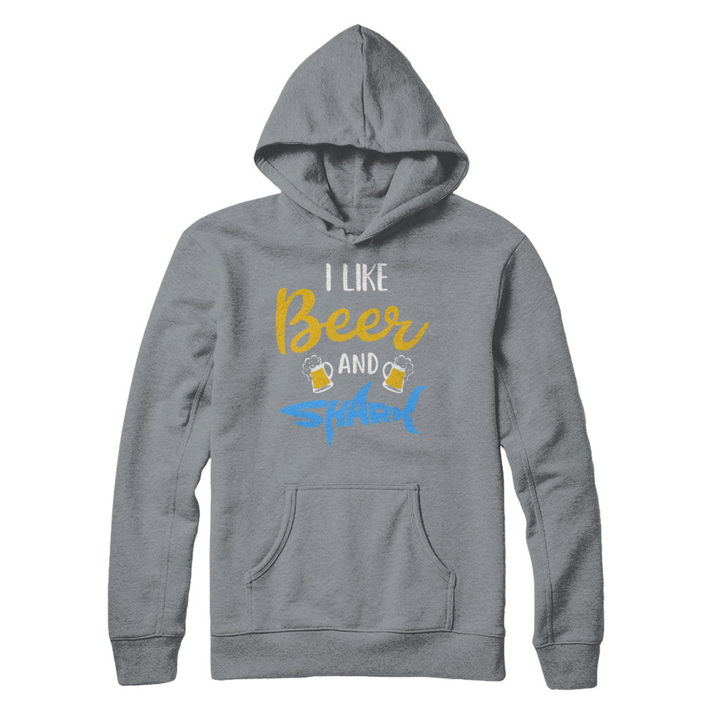 Funny Ocean I Like Beer And Sharks Gift T-Shirt & Hoodie | Teecentury.com
