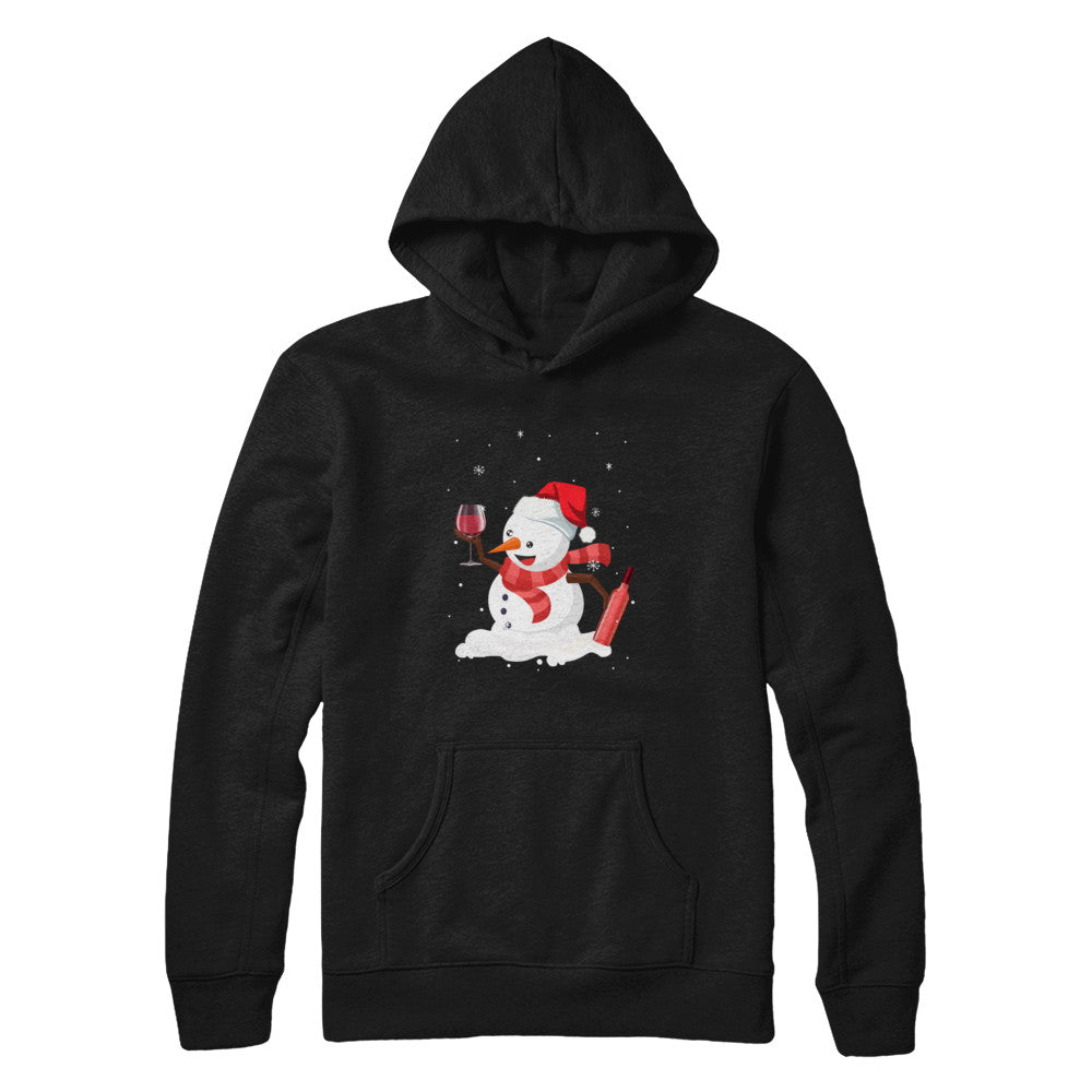 Snowman Wine Drinking Wine Lovers Christmas Gift T-Shirt & Sweatshirt | Teecentury.com