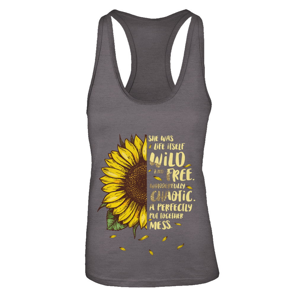 She Was Life Itself Wild And Free Vintage Sunflower T-Shirt & Tank Top | Teecentury.com
