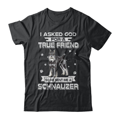I Asked God For A True Friend So Sent Me Schnauzer Dog T-Shirt & Hoodie | Teecentury.com