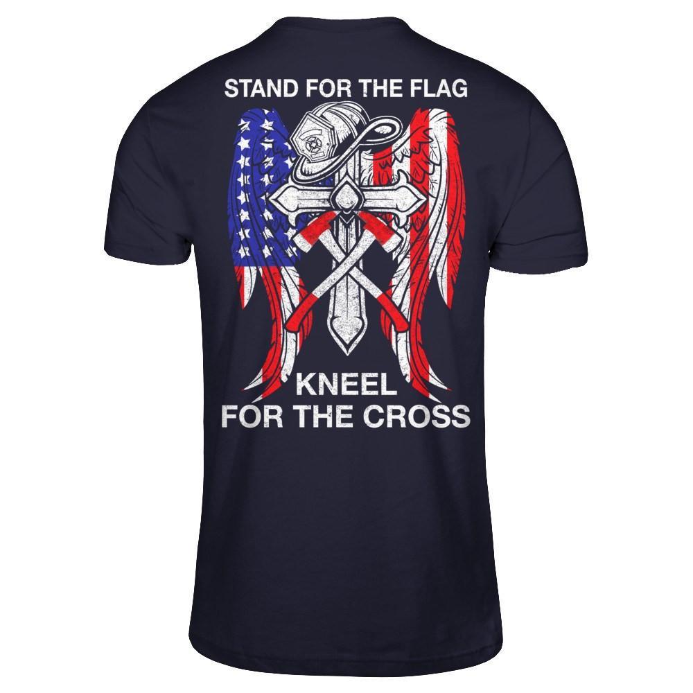 Firefighter Stand For The Flag Kneel For The Cross T-Shirt & Hoodie | Teecentury.com