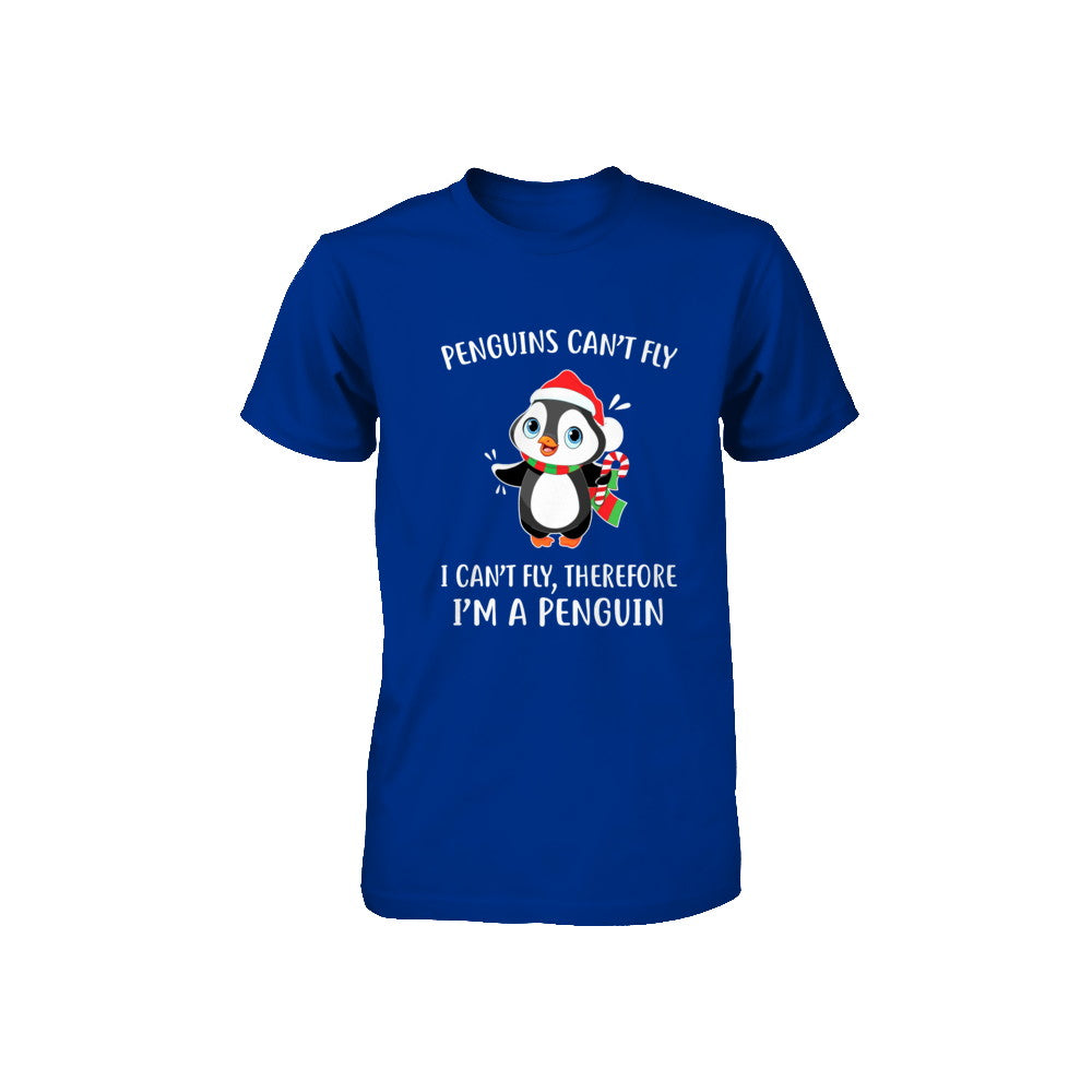Funny Penguin I Can't Fly Christmas Gift Youth Youth Shirt | Teecentury.com