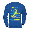 I Wear Blue And Yellow For Down Syndrome Awareness T-Shirt & Hoodie | Teecentury.com