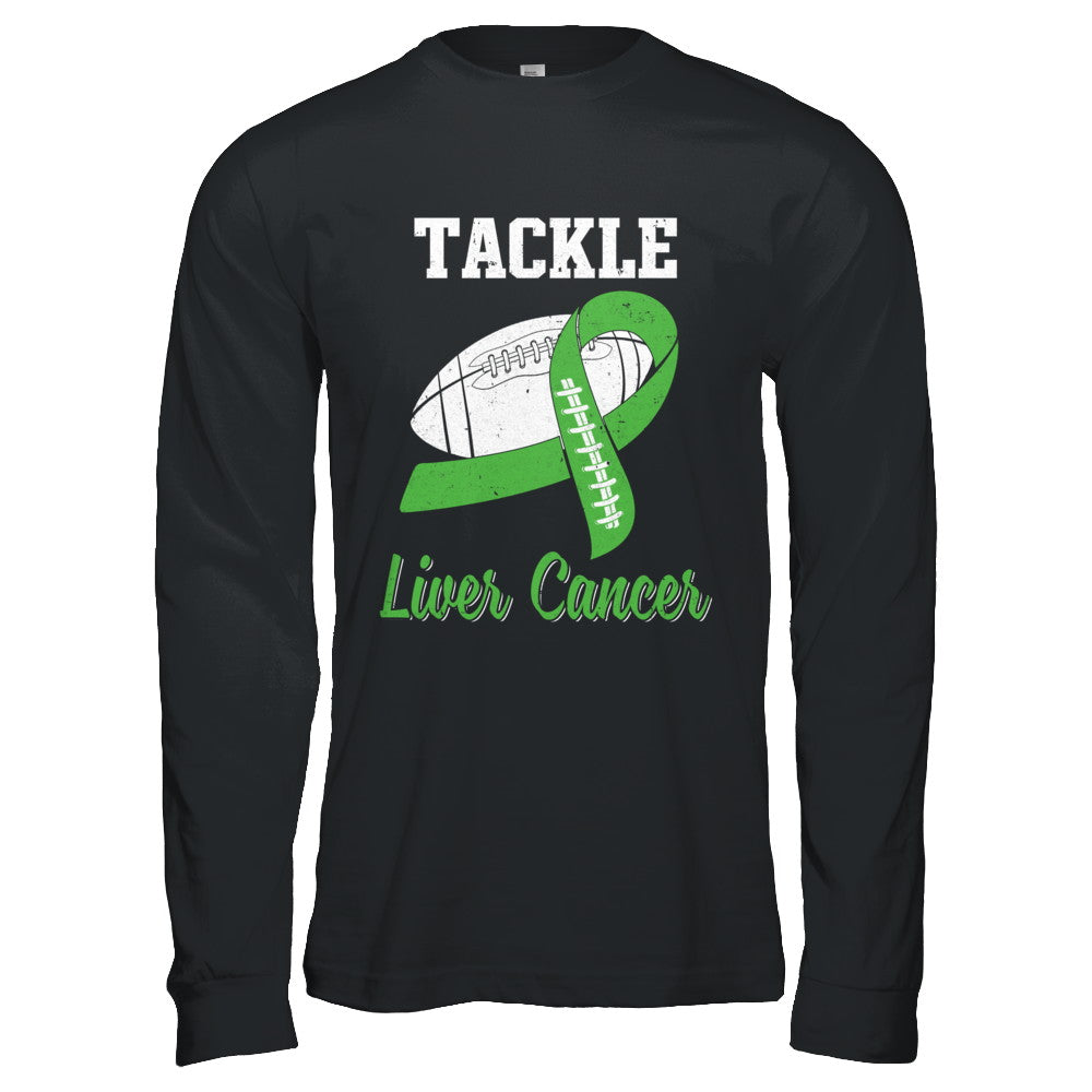Football Survivor Tackle Green Liver Cancer Awareness T-Shirt & Hoodie | Teecentury.com