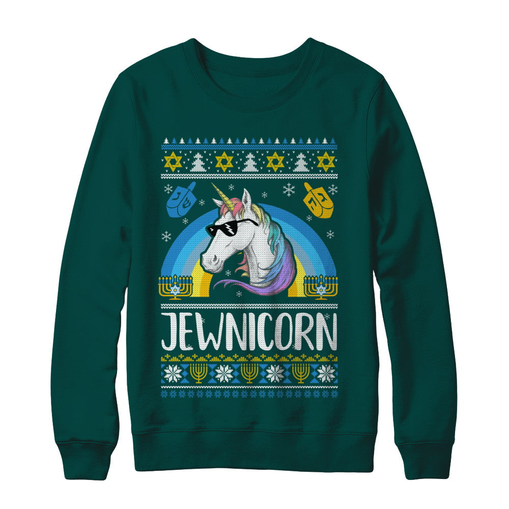 Jewnicorn Funny Jewish Unicorn Hanukkah Chanukah Sweater T-Shirt & Sweatshirt | Teecentury.com
