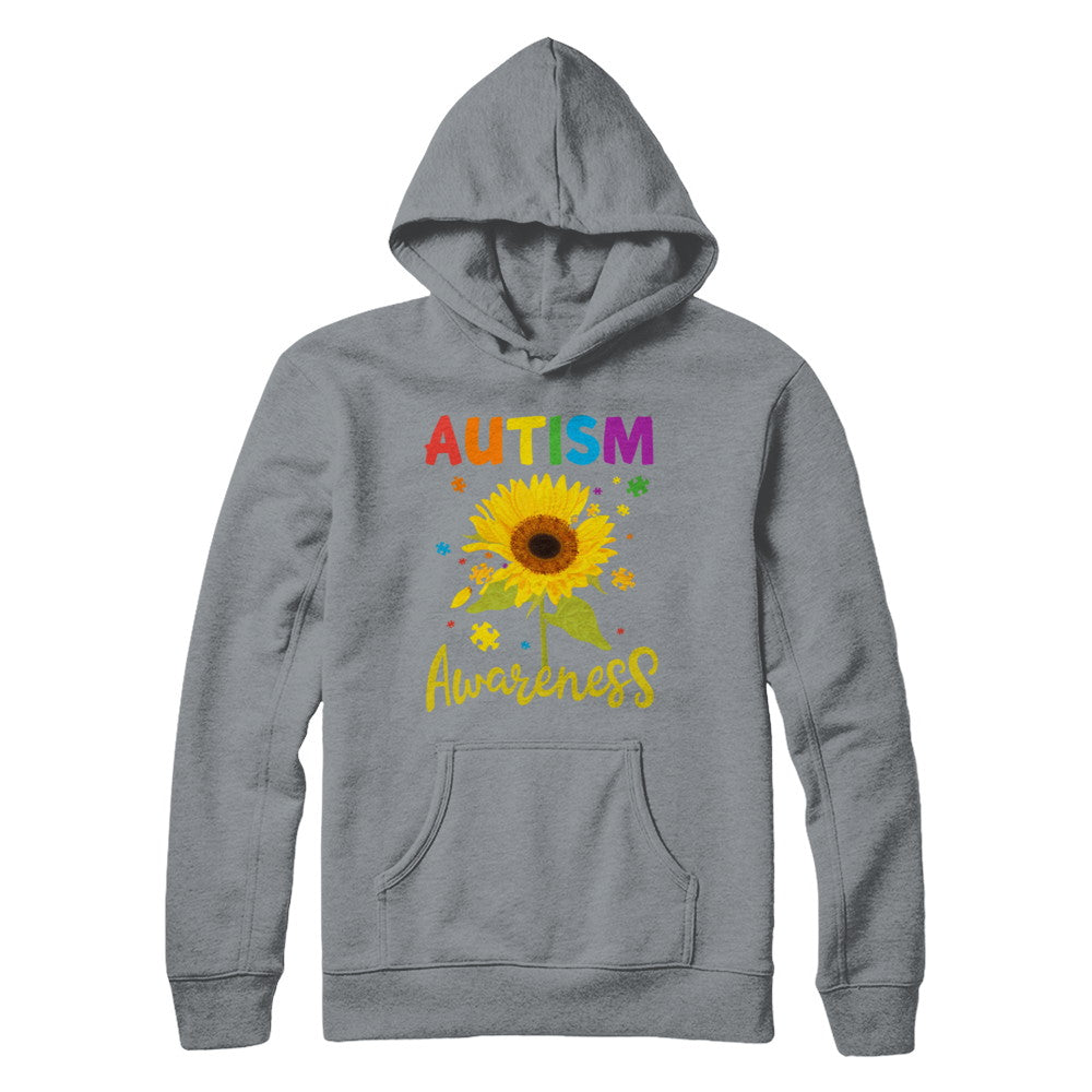 Autism Awareness Puzzle Sunflower T-Shirt & Hoodie | Teecentury.com